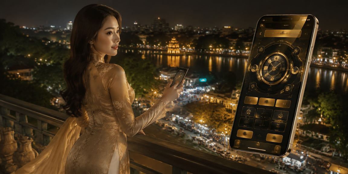 Trò chơi casino trên di động tại Hà Nội với hình ảnh áo dài truyền thống