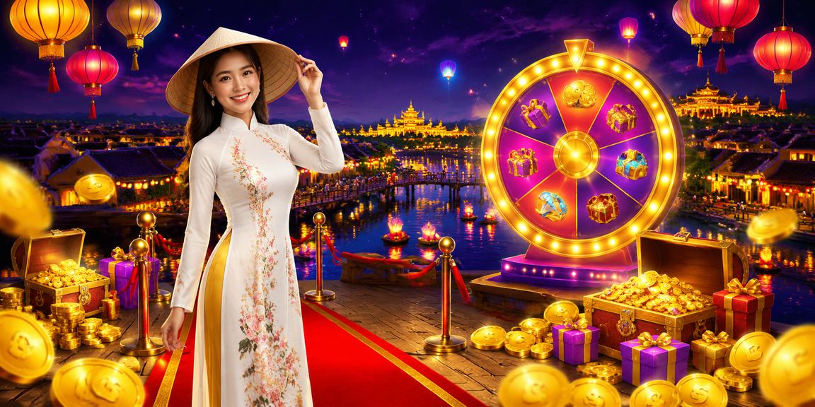 Không khí xổ số may mắn và vui chơi tại chợ đêm Huế dịp lễ hội